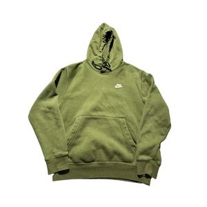 Nike Adult Pull Over Hoodie Size Small Olive Green Front Pocket Y2K White Tag